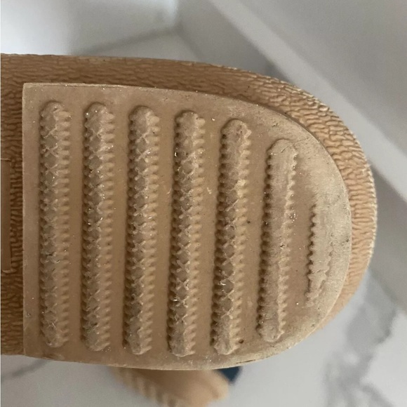 KHOMBU KRISTIE Brown Suede Sherpa Lined Nordic Knit Snow Duck Boots Size 8 - Picture 10 of 13